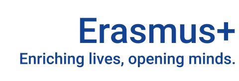 Wortmarke mit dem Text "Erasmus+ Enriching lives, opening minds"