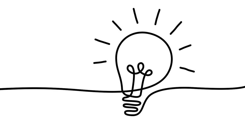 Zeichnung mit einer durchgehenden Linie, die eine leuchtende Glühbirne darstellt. Zeichnung mit einer durchgehenden Linie, die eine leuchtende Glühbirne darstellt.
