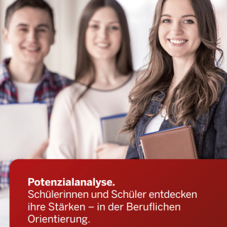 Deckblatt der Broschüre "Potenzialanalyse. Schülerinnen und Schüler entdecken ihre Stärken - in der Beruflichen Orientierung." -