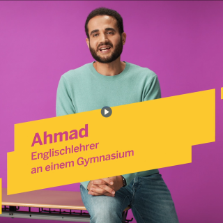 Ahmad ist Englischlehrer und erzählt im Video, warum er seinen Beruf mit Leidenschaft ausübt.